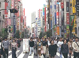 A crowded street of Tokyo.